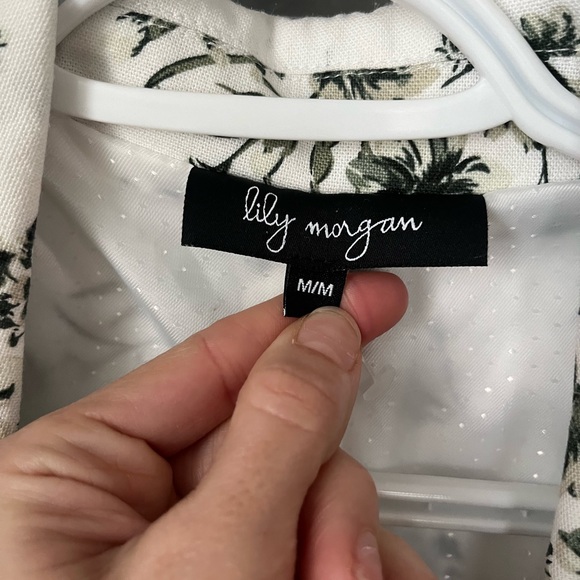 Lily Morgan Cream and Olive Blazer | Feminine Floral Print | Size Medium - Picture 2 of 4